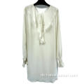 Weißes Volantkleid für Damen